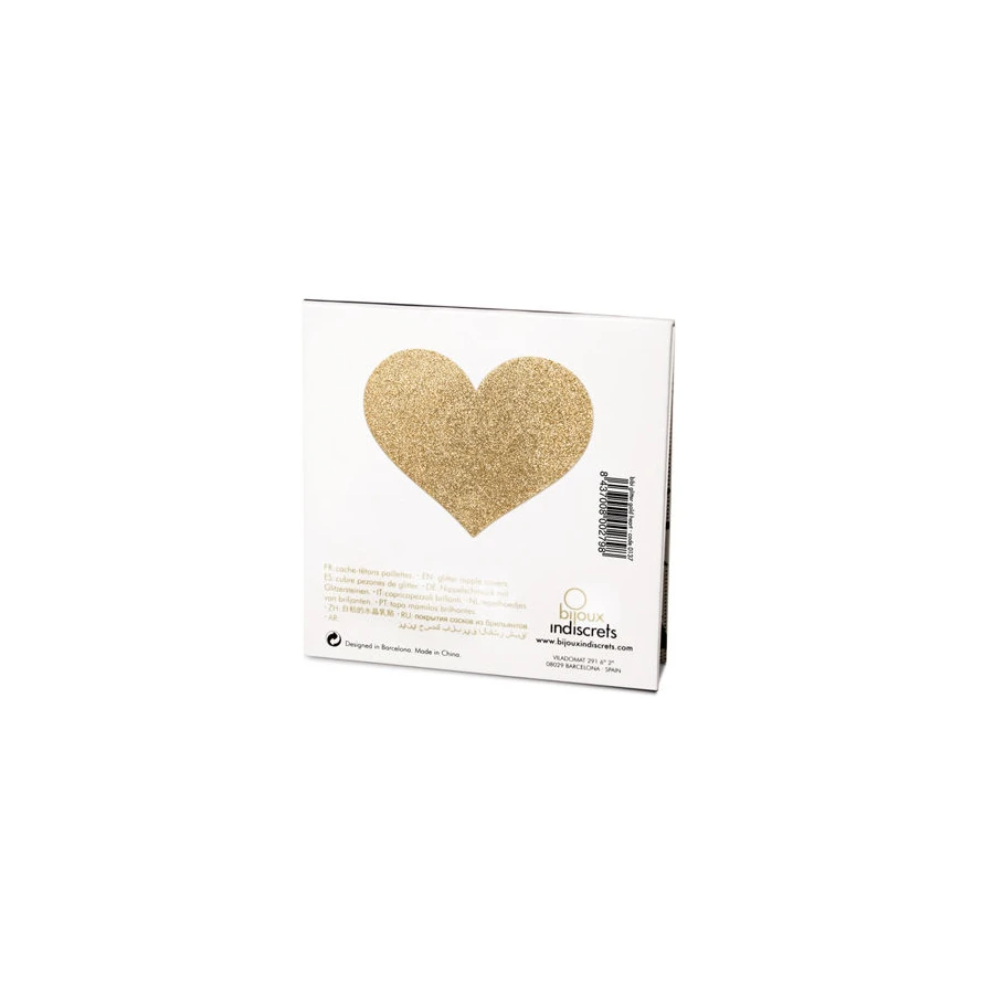BIJOUX - INDISCRETS FLASH GOLDEN HEART NIPPLE COVERS